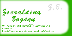 zseraldina bogdan business card